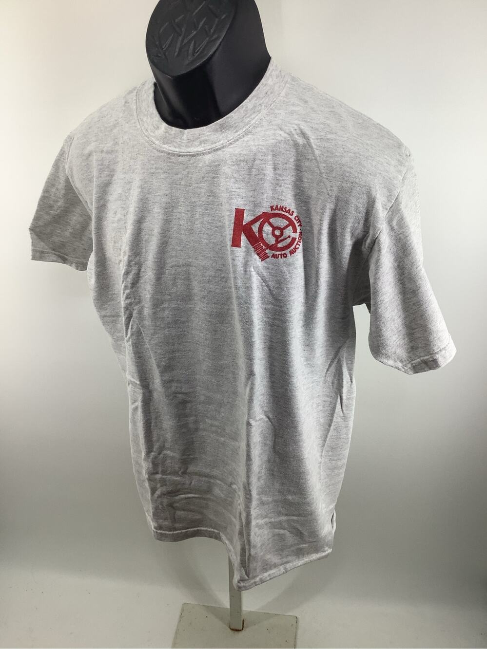 Vintage Kansas City Auto Auction T Shirt Picnic 2000 Jeep Gray L Gildan 21.5x28